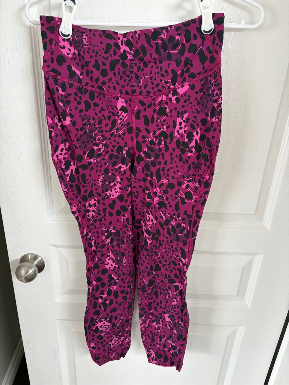 lululemon athletica Pink and Black Leopard-Print Kids Leggings